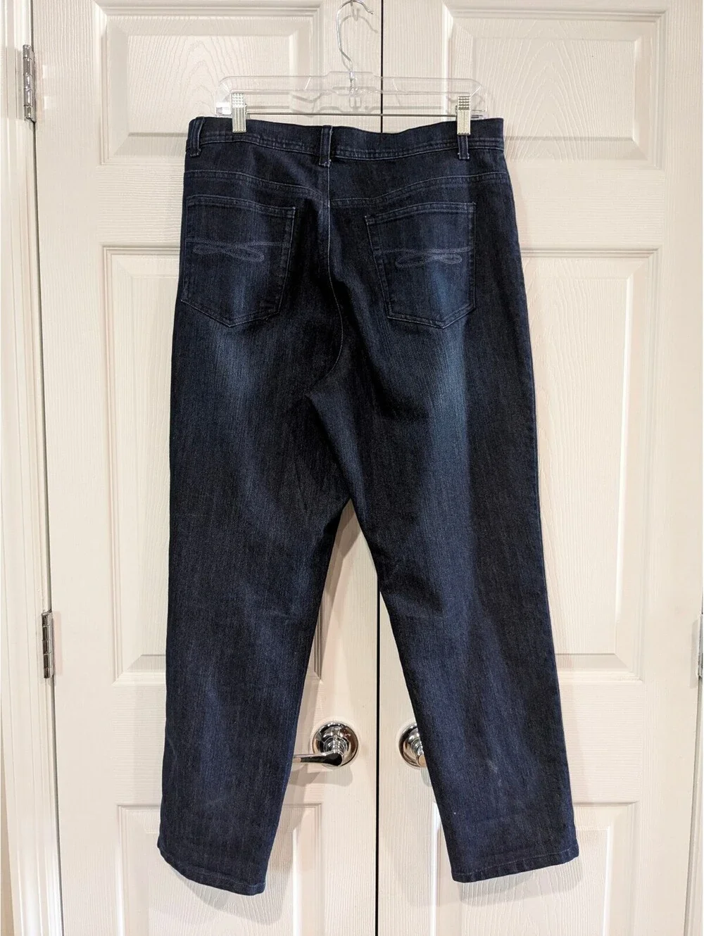 Style & Co Women's Slim Leg Jeans, Dark Blue, Size 14S, Stretch Denim, 5 Pocket - Picture 7 of 13